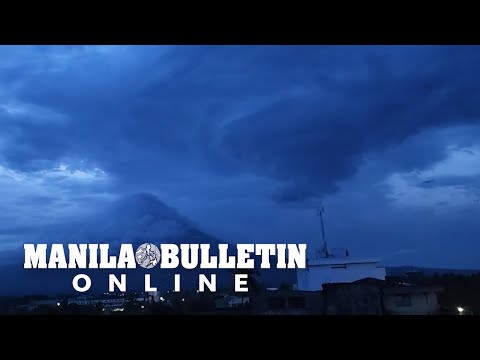 Swirly cloud formation seen near the Mayon Volcano