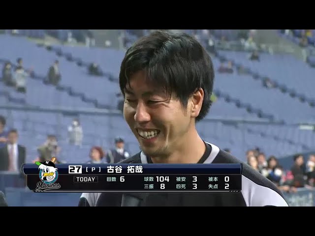 マリーンズ古谷投手ヒーローインタビュー 2014/4/9 Bs-M