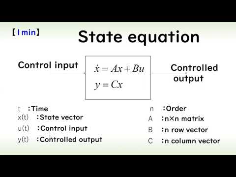 機械システム工学科 (Control engineering) State equation (1 minute explanation)