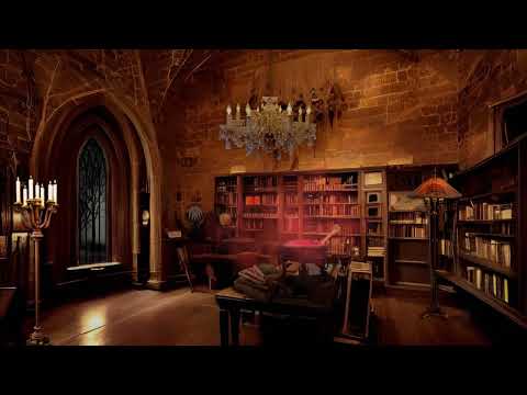 WITCH'S ROOM Library AMBIENCE 🔮🕯️ Magical Potions, Bubbling Cauldron, Rain Sounds, Crackling Fire