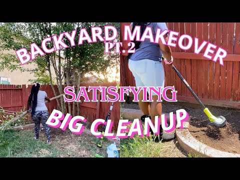 DIY BACKYARD MAKEOVER & YARD WORK CLEAN UP! | REPAIR SPRINKLERS | GARDENING | LANDSCAPE | DIG PT. 2