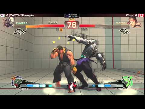 CC2014 USF4 P1 W1   TWITCH Poongko SET vs  virus  RYU