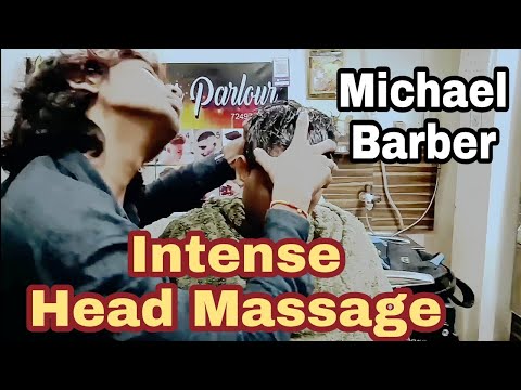 Intense Head massage and face massage with Ear Cleaning By Michael Barber
