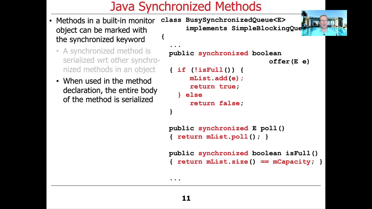 Java Monitor Object Synchronized Methods