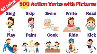 500 Action Verbs | English Vocabulary | #kidslearning #classroomlanguage #phrasalverbs #forkids