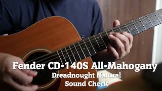 Video thumbnail for Fender CD-140S All-Mahogany Dreadnought Natural Sound Check by Jay Maulas