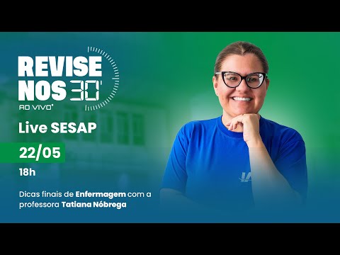 Banner de capa do material gratuito Revise nos 30 - Enfermagem - Profa. Tatiana Nóbrega