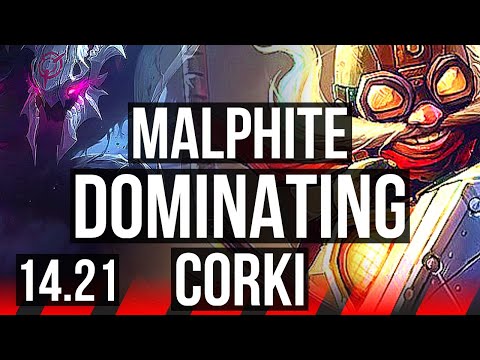 MALPHITE vs CORKI (TOP) | 6/0/4, Dominating | KR Master | 14.21
