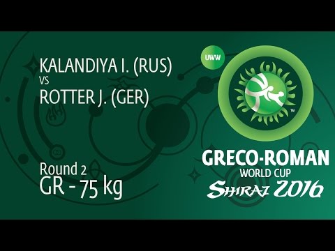 Round 2 GR - 75 kg: I. KALANDIYA (RUS) df. J. ROTTER (GER), 9-3