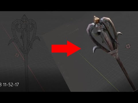 Low poly weapon texturing process.