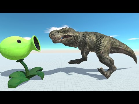Peashooter vs Dinosaurs T-Rex - Animal Revolt Battle Simulator
