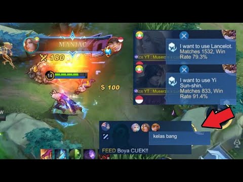 PAMERIN WINRATE RANKED SAMPAI DAPAT MANIAC!! TIM SAMPAI MINTA MAIN LAGI! TOP GLOBAL LANCELOT - MLBB