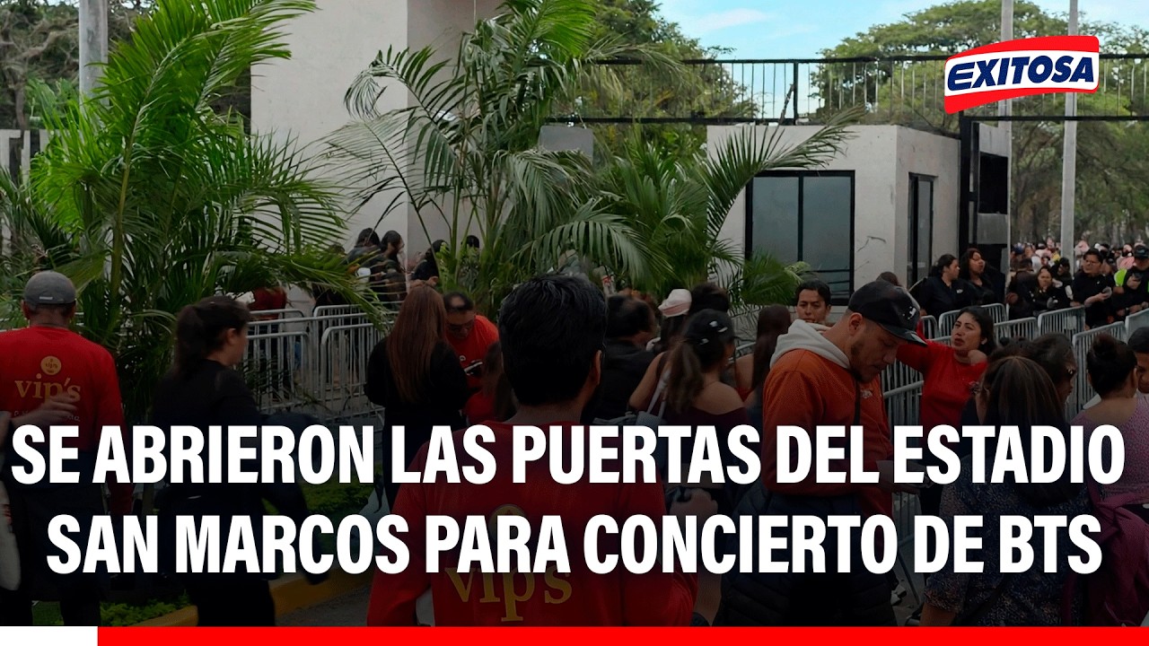 🔴🔵 Abren puertas del estadio San Marcos para el primer concierto de la banda surcoreana BTS