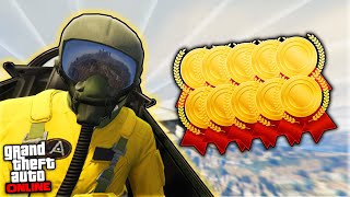 I ACHIEVED All Gold Medals in Flight School - GTA Online