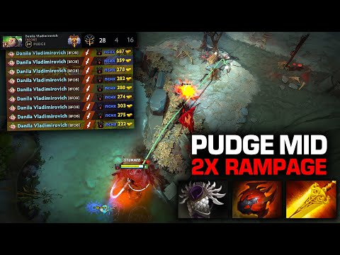 🔥 OMG 2X RAMPAGE 🔥 Immortal Pudge vs Immortal Shadow Fiend Mid | Pudge Official