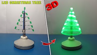 How to Make 3D Christmas Tree at Home | Rotating Christmas Tree with Lights | LED Christmas Tree
