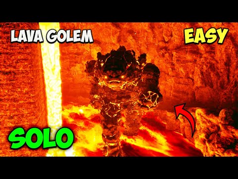 RAGNAROK Lava Golem EASY and SOLO fight in ARK Survival Ascended