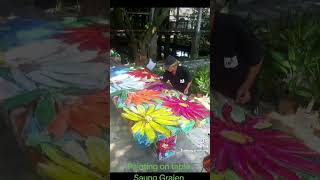 Download lagu Painting on table..mas iskandar melukis meja taman pakai cat akrilik POT . mp3