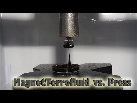Neodymium Magnet Vs. Hydraulic Press with Ferrofluid! Video