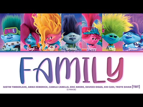 TROLLS Various Artists 'Family' Lyrics (Color Coded Lyrics)