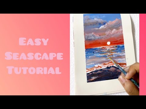 PAINT SUNSET BEACH using Acrylic paint | BEGINNERS TO INTERMEDIATE |ART CA DABRA