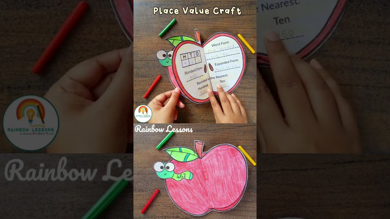 Place Value Craft | Apple Craft | Kids Math Crafts | Math Crafts Ideas | First Grade Math Activities
