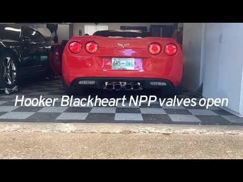 C6 Z06 Corvette Exhaust Comparison. Stock NPP vs. Hooker BlackHeart NPP