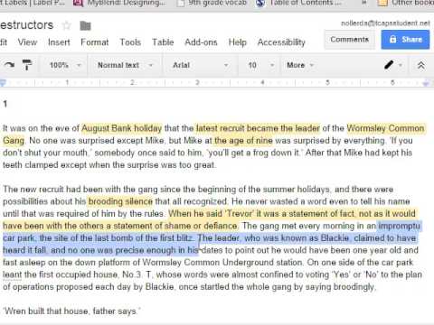 Talking to the Text, "The Destructors"