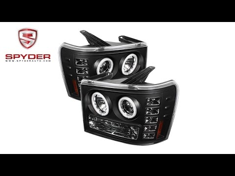 Spyder - GMC Sierra 1500/2500/3500 07-13 Projector Headlights - CCFL Halo - Black