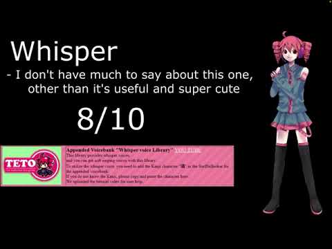 Doing teto’s voice banks (ngl the whisper one was very cute)