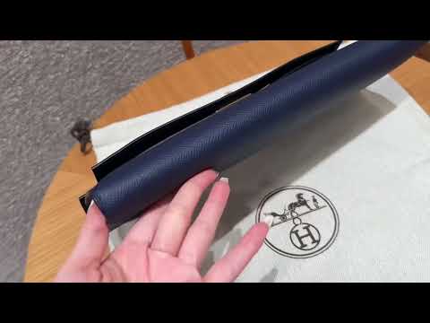 Hermes Kelly Cut 73 Blue Saphir Epsom Leather Gold Hardware