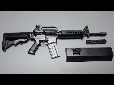 1/3 M4 AR15 Sopmod scale model toy metal rifle 1:3 gun moving parts disassemble Goatguns copy