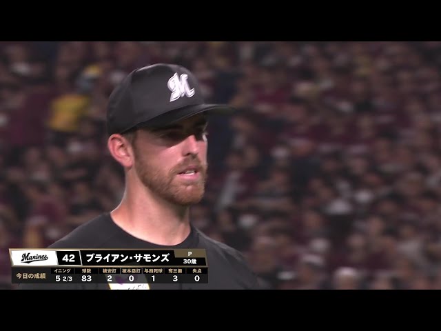 【6回裏】5回2/3を無失点に!! マリーンズ・サモンズ 被安打3の好投をみせる!! 2025年5月15日 東北楽天ゴールデンイーグルス 対 千葉ロッテマリーンズ