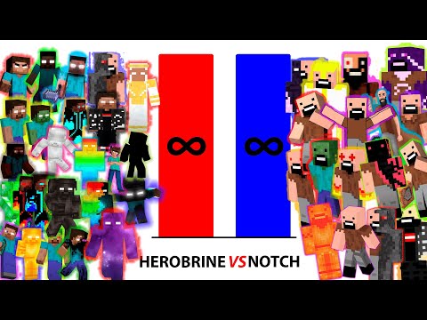 All Versions Of Herobrine vs All Versions Of Notch
