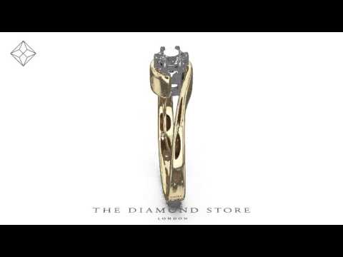UT20 - Certified Leah 18K Gold Diamond Engagement Ring