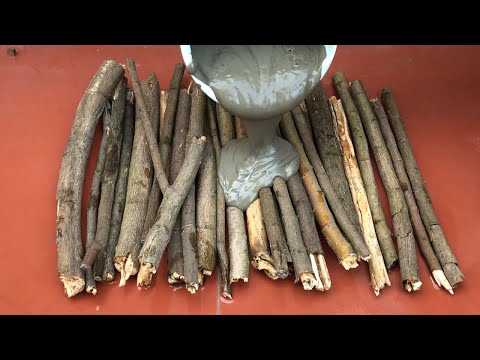 AMAZING  Idea.  Making Flower Pots And  Coffee Table  From Sticks And Twigs And Rope - Cement