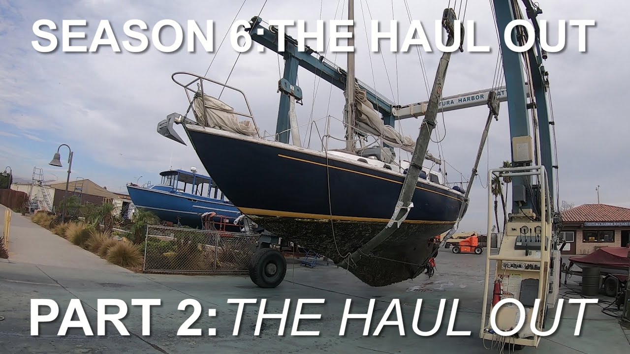 Hauling Out out our 1965 Alberg 30 Sailboat at Ventura Harbor Boatyard