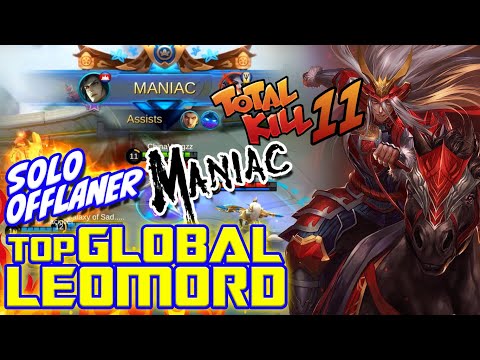 MANIAC Leomord Solo Top Lane!! Meta Build Leomord - Top Global Leomord - Mobile Legends
