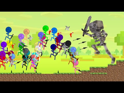 Minecraft Skeleton vs Marble Ragdoll - Algicosathlon - Stickman Survival Race in Algodoo