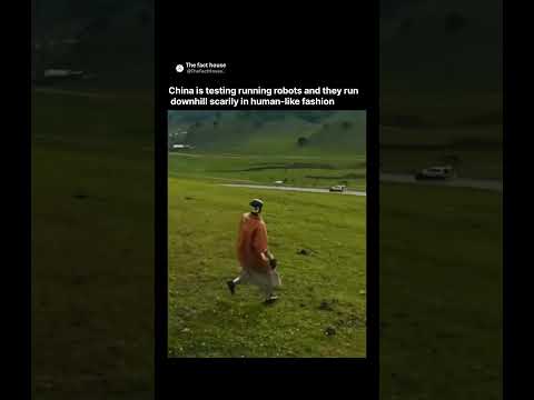 China’s Humanoid Robot Runs Downhill Like a Human — Terrifyingly Realistic! 🤖🏃‍♂️