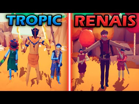 RENAISSANCE TEAM vs TROPICAL TEAM - Totally Accurate Battle Simulator | TABS