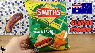 Smith's Limited Edition Snag & Sauce Potato Chips! Food Tasting Review | Birdew Reviews