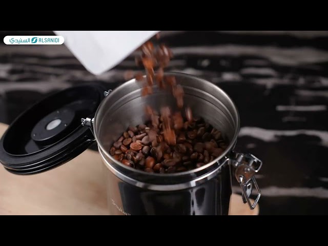 عبوة حافظة للقهوة محكمة الاغلاق 1.8 لتر - يحافظ على طزاجة القهوة، يمنع دخول الرطوبة والهواء، سهل الاستخدام والتنظيف،ضمان سنتان
