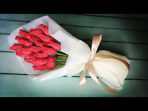 ABC TV | How To Make Rose Bud Bouquet From Crepe Paper - Craft Tutorial