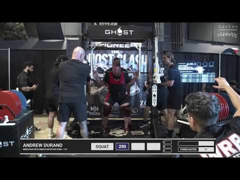 Andrew Durand • 6th place 687.5kg Total (Raw w/ Wraps) • 110kg Class • The Ghost Clash 2023