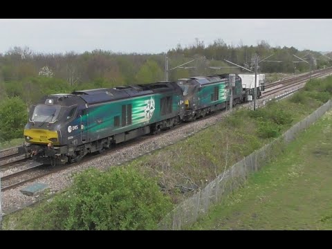 DRS Class 68s Nos. 68004 & 68003  - 6M60 Nuclear Flask Train - South Tyneside 26th Apr 2023.