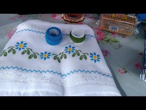 Etamin havlu işleme/kanaviçe havlu örnekleri/Kanaviçe Etamin havlu modelleri/Etamin havlu #Shorts