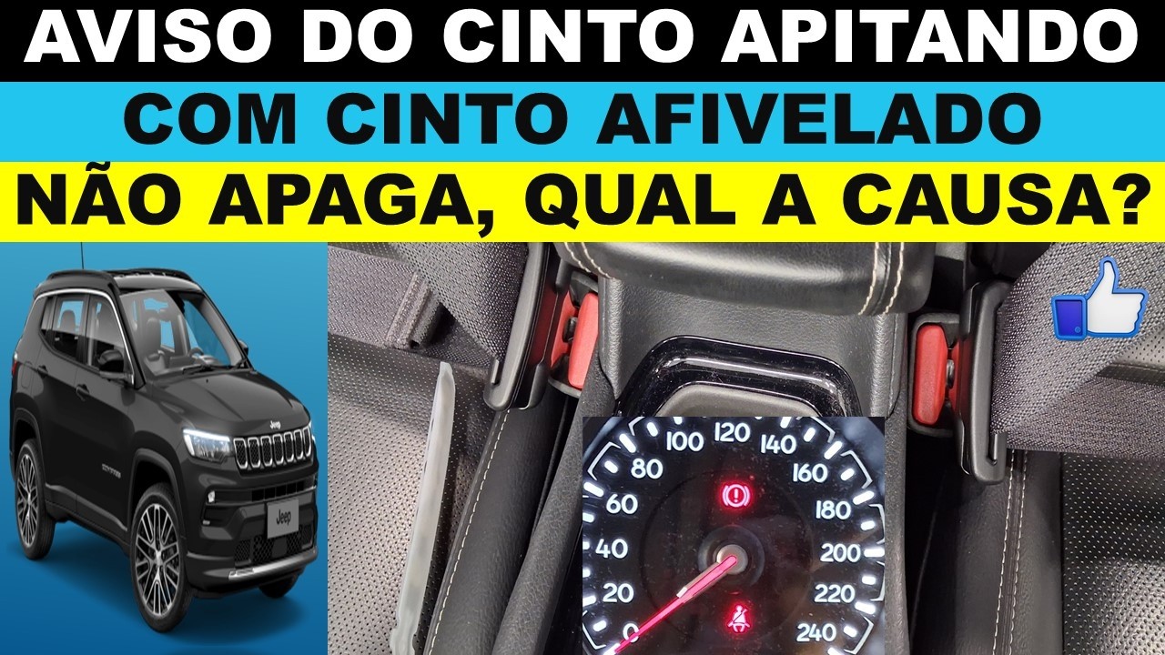 Jeep Compass cinto de segurança aviso não apaga, mesmo com o cinto na fivela, sensor do banco.