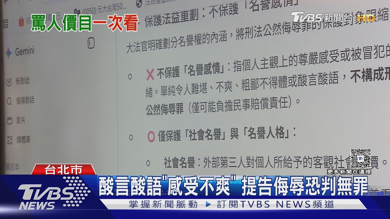 影音/罵人髒話不一定有罪! 憲法法庭提高「公然侮辱」定罪門檻