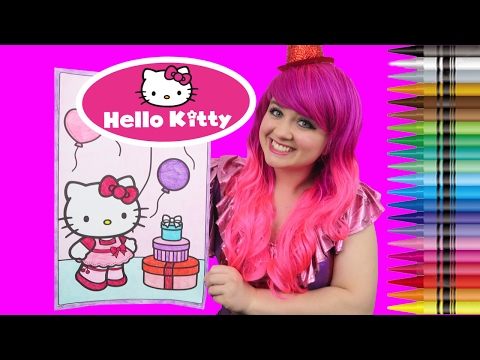 Hello Kitty Valentine's Day GIANT Coloring Book Crayola Crayons | COLORING WITH KiMMi THE CLOWN Video